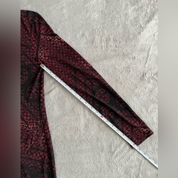 Bcbg Generation Womens  Dress Mock Neck Long Sleeve Black Red M - Picture 9 of 11